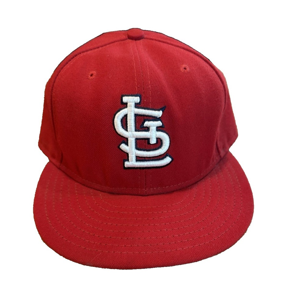 St Louis Cardinals Hat Cap Fitted Mens 7 1/4 Red White MLB Baseball Logo New Era